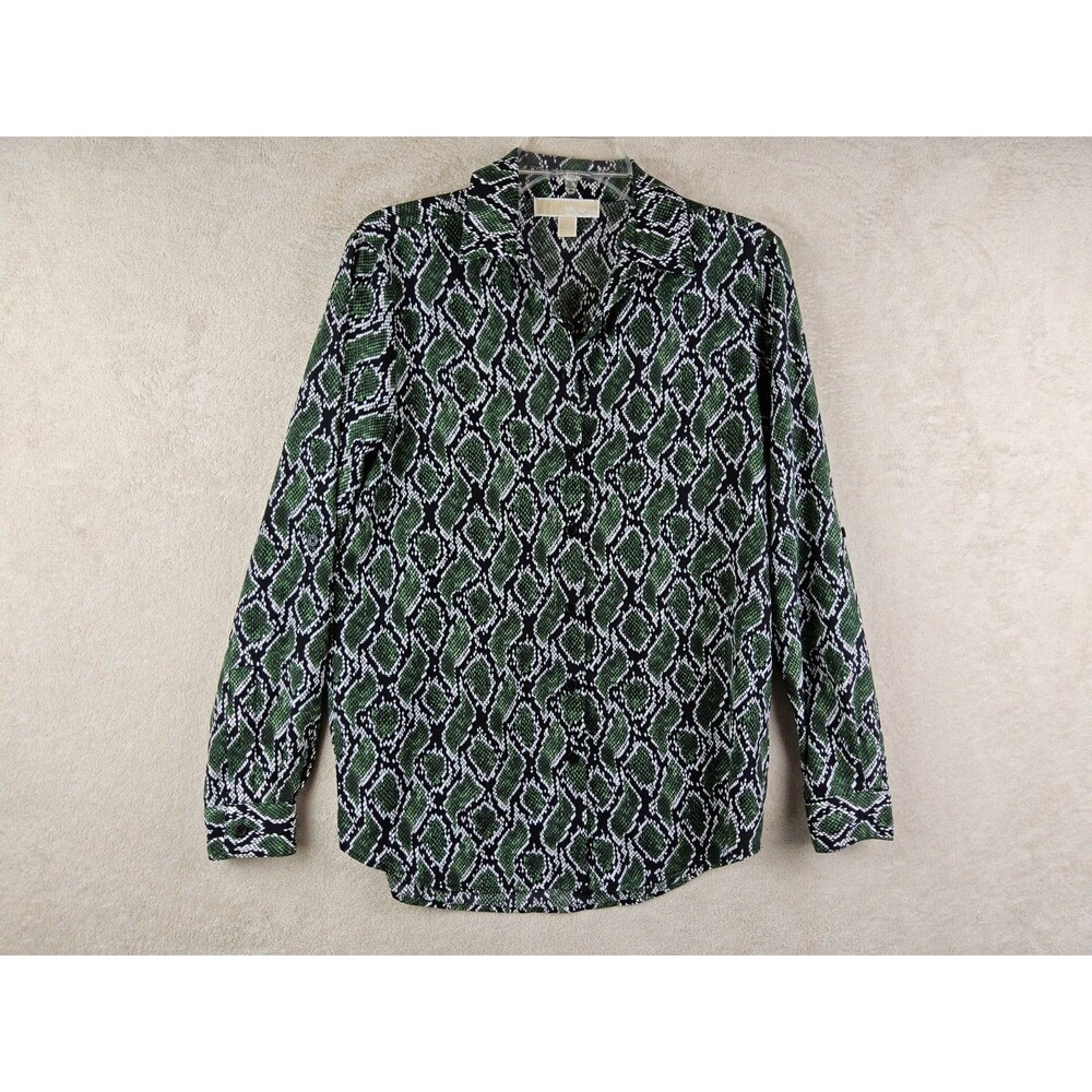 Michael Kors MK Women’s Long Sleeve Colorful Snake Print Top Size XS